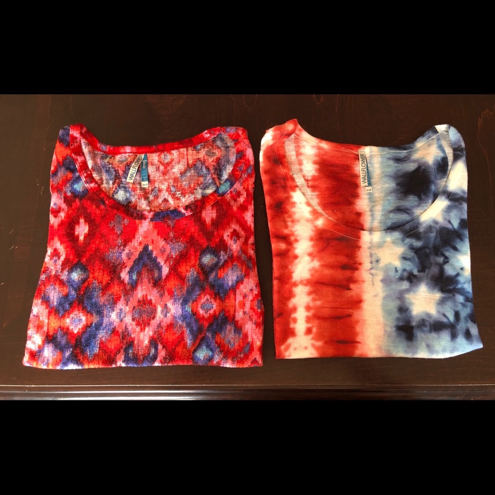 Two USA short sleeve shirts Wallflower size 1X